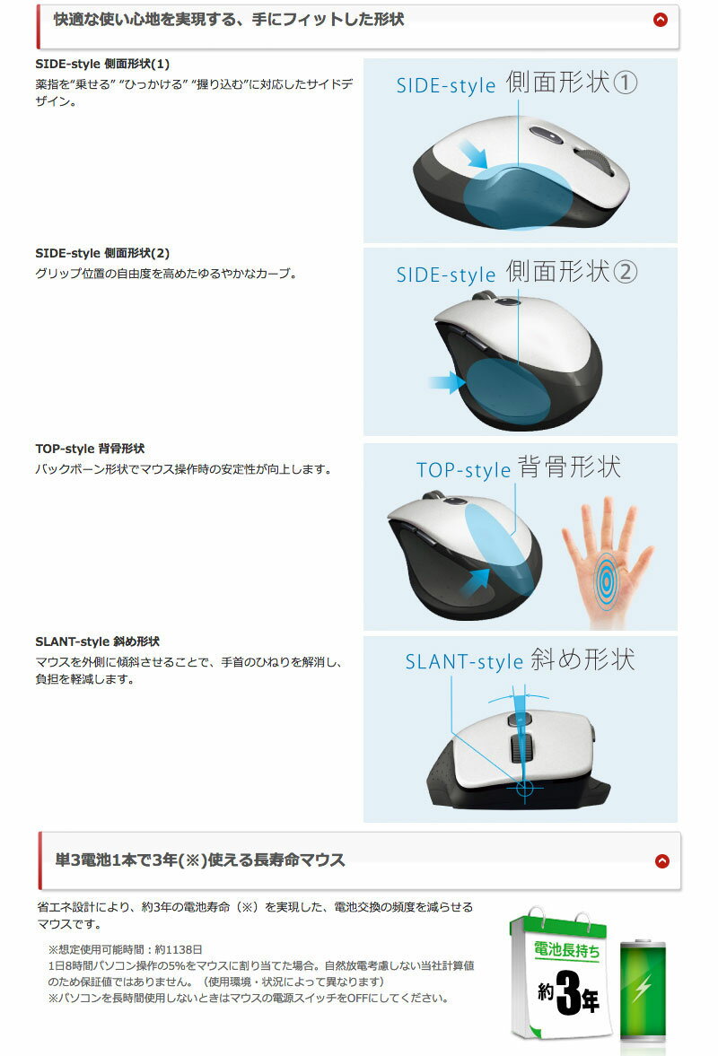 iBUFFALO 無線 BlueLED 5ボタン ネオフィットマウス BSMBW510SBK