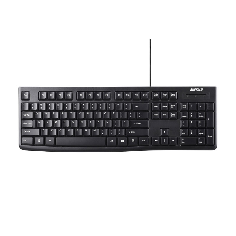 iBUFFALO USB接続 有線スタンダードキーボード BSKBU100ENBK