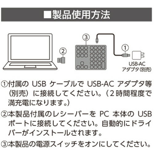 MCO 2.4GHz方向キー付きワイヤレステンキー TEN24G02/SL