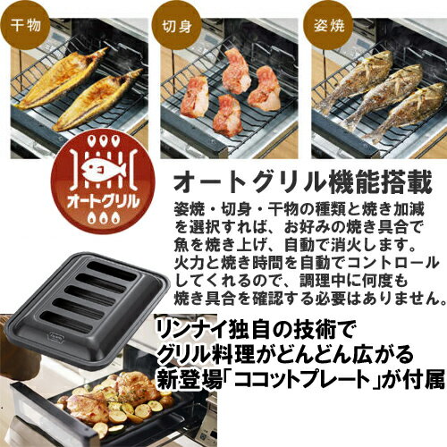 Rinnai ガステーブル ラクシエ RTS65AWK1RG-AR 12A・13A