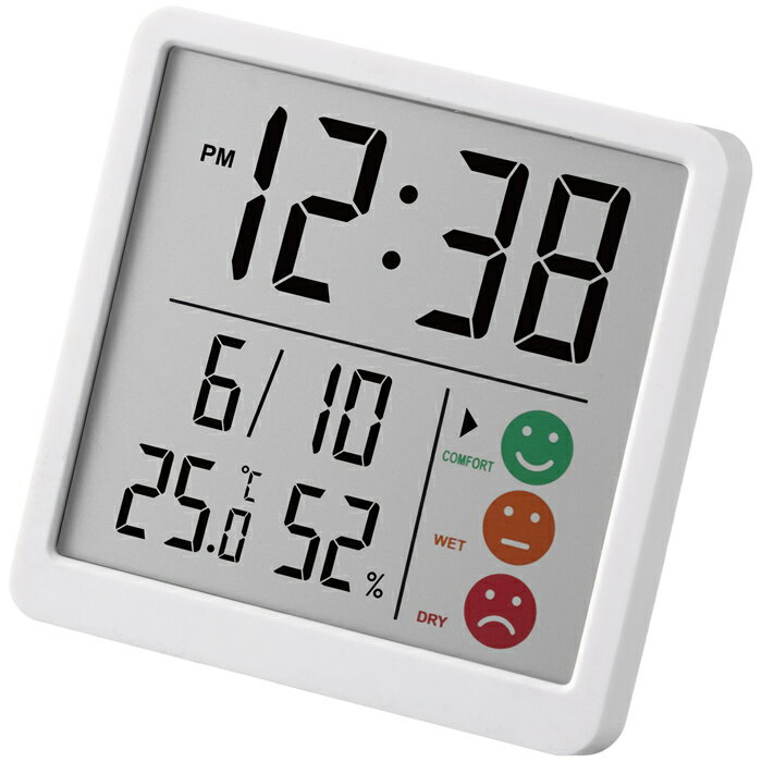 楽天市場】ノア精密 MAG デジタル温度湿度計 時計付 ニコピタ TH-112WH
