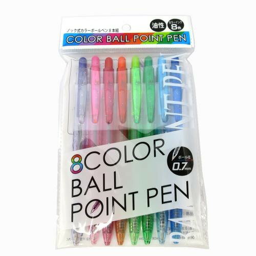 楽天市場 日本パール加工 日本パール ノック式カラーボールペン 8本組 価格比較 商品価格ナビ