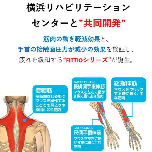 エレコム マウスパッド 疲労軽減 FITTIO High ホワイト MP-116WH(1個入)