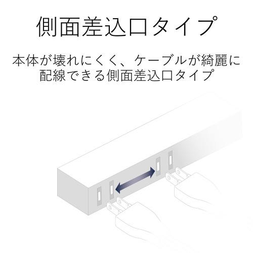 エレコム 延長コード 電源タップ 2.5m 2P 6個口 ホコリ防止シャッター AVT-D3-2625WH(1個入)