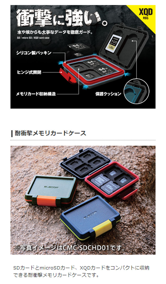 楽天市場】エレコム エレコム SD microSD XQDカードケース 耐衝撃 CMC