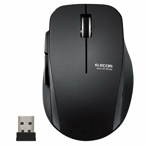 エレコム ワイヤレスマウス 無線 2.4GHz 5ボタン ブルーLED 静音 M-FBL01DBXSBK(1個)
