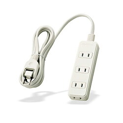 エレコム 延長コード 電源タップ 2m 2P 4個口 ホコリ防止シャッター付 T-ST02-22420WH(1個入)