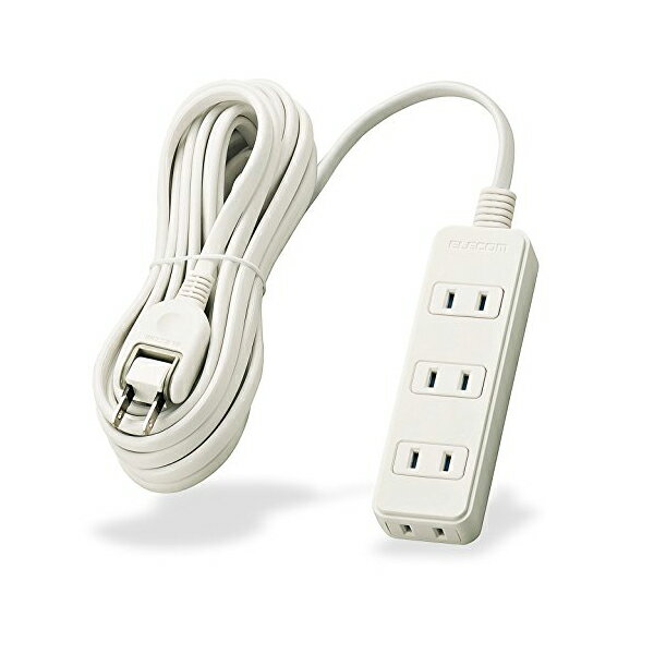 エレコム 延長コード 電源タップ 5m 2P 4個口 ホコリ防止シャッター付 T-ST02-22450WH(1個入)