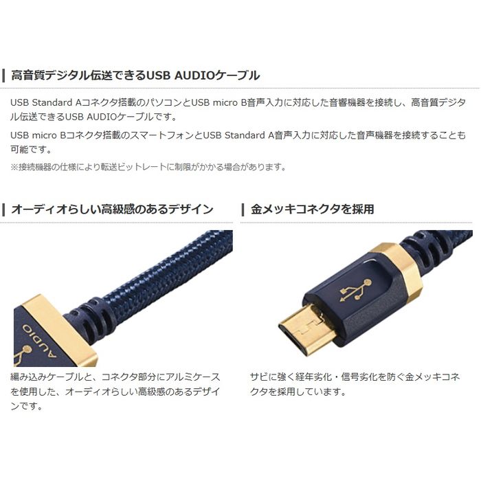 エレコム AVケーブル 音楽伝送 A-microBケーブル USB2.0 1.2m DH-AMB12(1本)