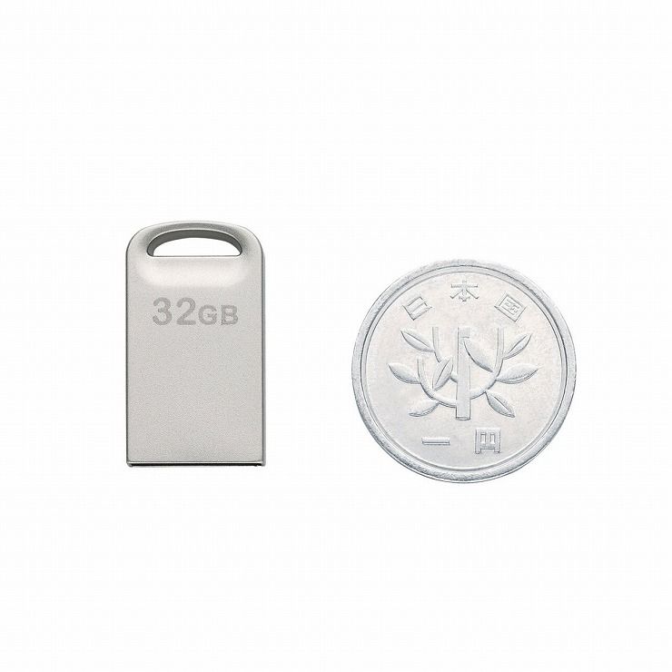エレコム USBメモリ USB3.1(Gen1) 小型 32GB メタリック ストラップホール 1年保証(1個入)