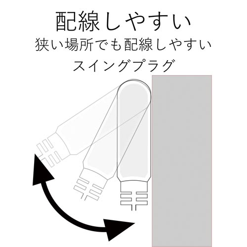 エレコム 延長コード 電源タップ 0.1m 2P 1個口 ACアダプタ用電源延長 T-ADR1WHX3(3本入)