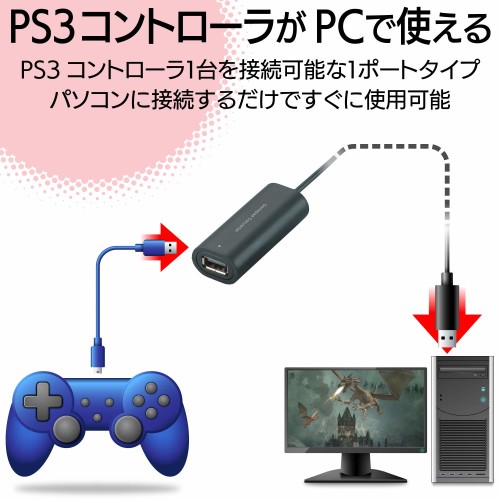 楽天市場 エレコム エレコム Ps3ゲームパッドコンバータ コントローラがpcで使える 1ポート Jc P301ubk 1個 価格比較 商品価格ナビ