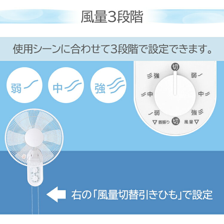 TEKNOS 30cm メカ式壁掛け扇風機 ホワイト IR-WF30M