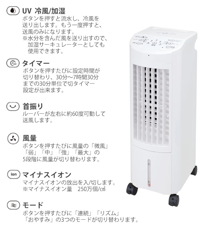 楽天市場】丸隆 丸隆 UV除菌機能付き 冷風扇 MA-832 | 価格比較 - 商品