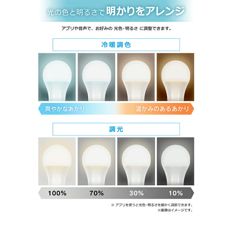 アイリスオーヤマ LED電球 E26 広配光 60形相当 冷暖調色
