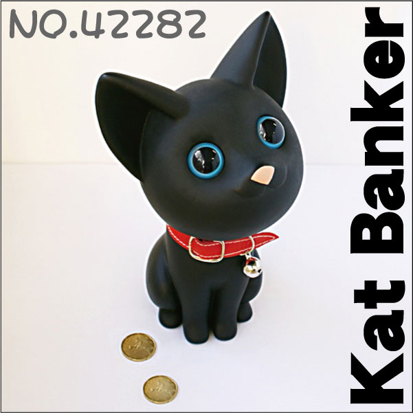 楽天市場】元林 Kat Banker キャットバンカー 42282 黒猫 貯金箱