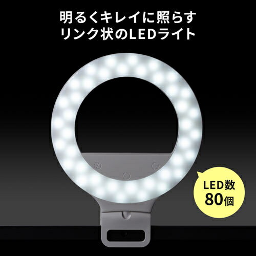 サンワサプライ LEDリングライト クリップタイプ LED-CLP2UW