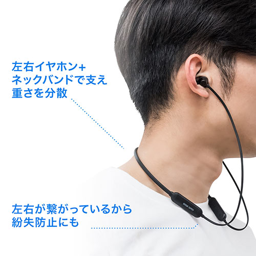 楽天市場 サンワサプライ Bluetoothイヤホン ネックバンドタイプランニング 400 Btsh011bk 価格比較 商品価格ナビ