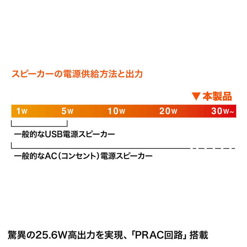SANWA SUPPLY ハイパワーUSBスピーカー MM-SPU9BKN