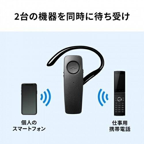 SANWA SUPPLY 防水Bluetooth片耳ヘッドセット MM-BTMH41WBKN