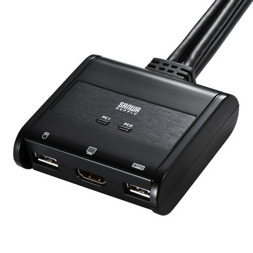 サンワサプライ SW-KVM2WHU HDMI対応手元スイッチ付きパソコン自動切替器 2：1