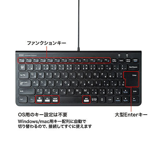 サンワサプライ USBスリムキーボード SKB-SL32BK