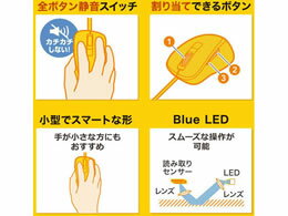 SANWA SUPPLY 静音有線ブルーLEDマウス MA-BL156R