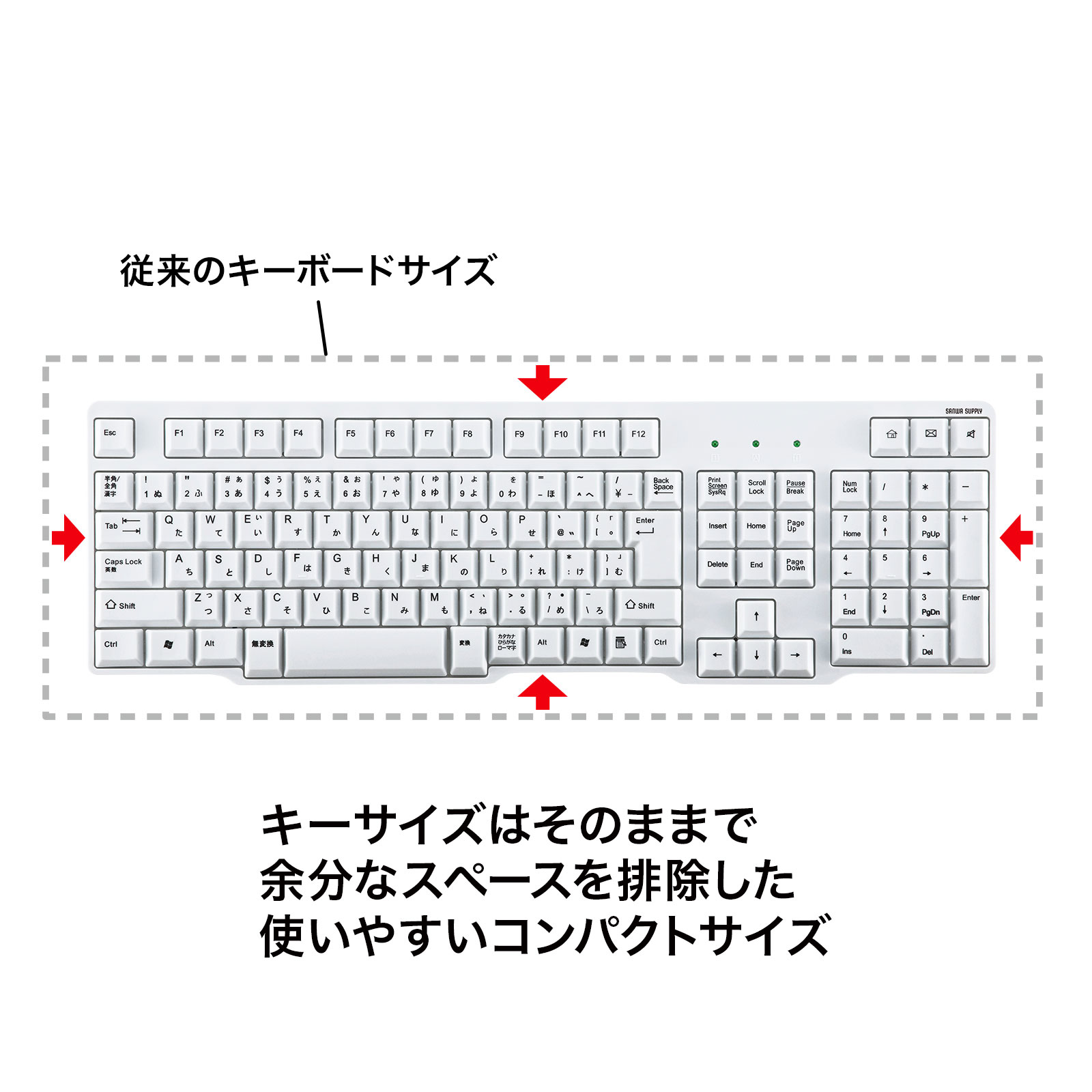 SANWA SUPPLY USBキーボード ホワイト SKB-L1UN
