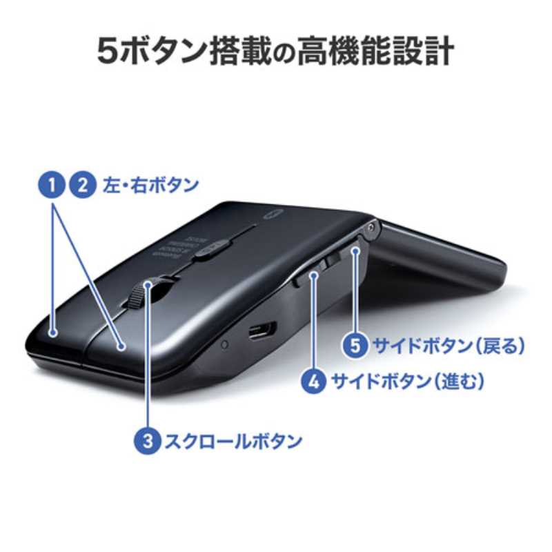 SANWA SUPPLY 静音Bluetooth5.0 IR LEDマウス MA-BTIR1165BK