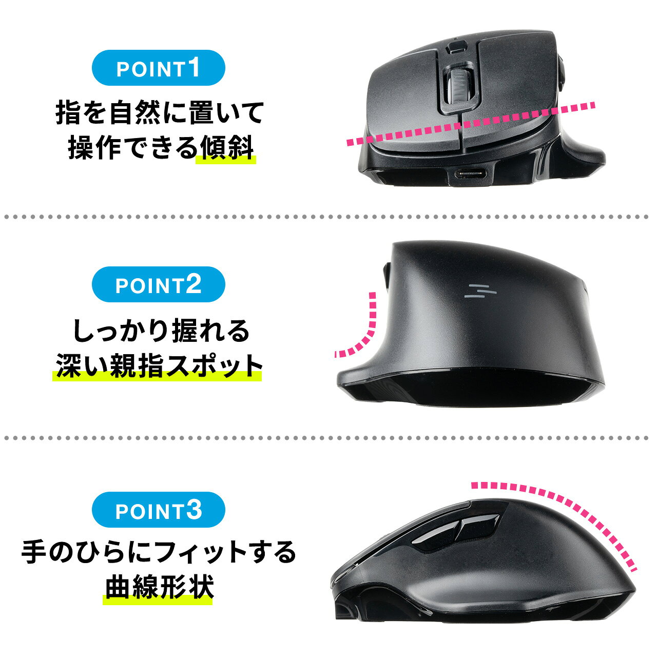 充電式ワイヤレスマウス EZ4-MAWBT175