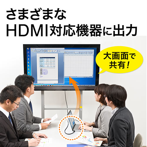 サンワサプライ サンワダイレクト Mini DisplayPort-HDMI変換ケーブル 500-KC020-2