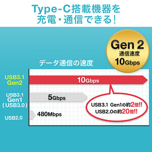 サンワサプライ サンワダイレクト USB タイプCケーブル 500-USB053-05