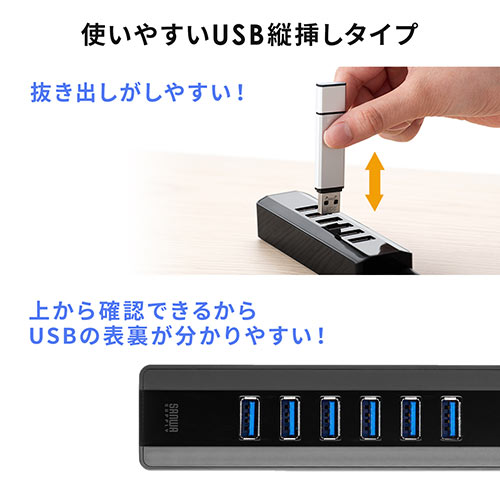 サンワサプライ USB3.1/3.0ハブ 400-HUB070BK/EZ4-HUB070BK