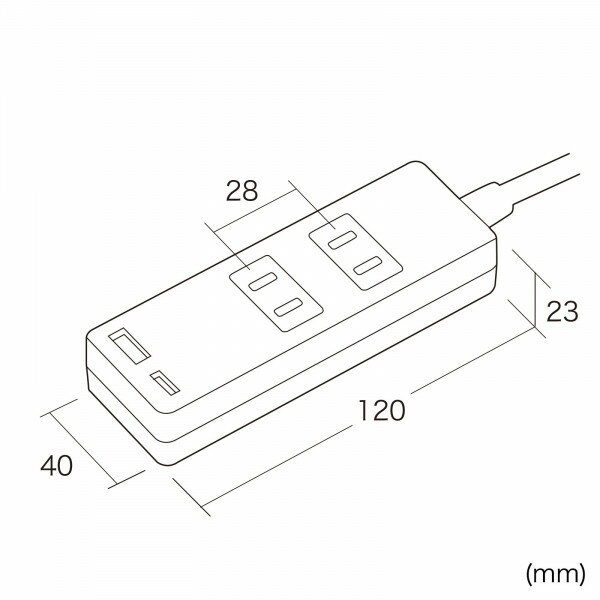 SANWA SUPPLY USB充電機能付きタップ Type-C搭載 TAP-B101UC-2W