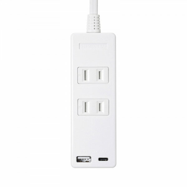 SANWA SUPPLY USB充電機能付きタップ Type-C搭載 TAP-B101UC-2W