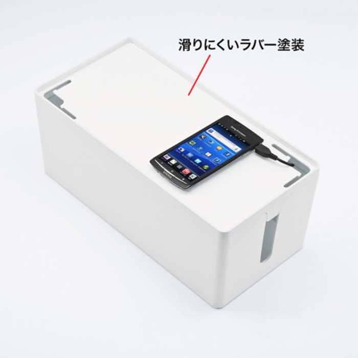 ケーブル＆タップ収納ボックス Mサイズ ホワイト CB-BOXP2WN2(1コ入)