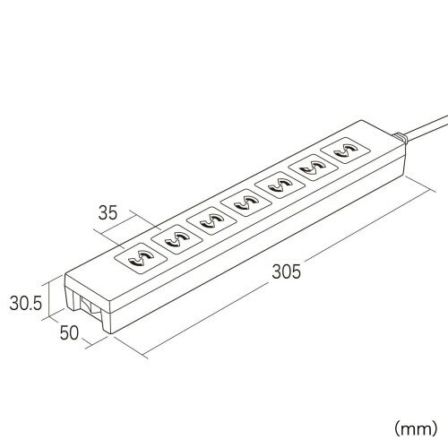 サンワサプライ 電源タップ(2P・7個口・5m) TAP-F27-5K(1コ入)