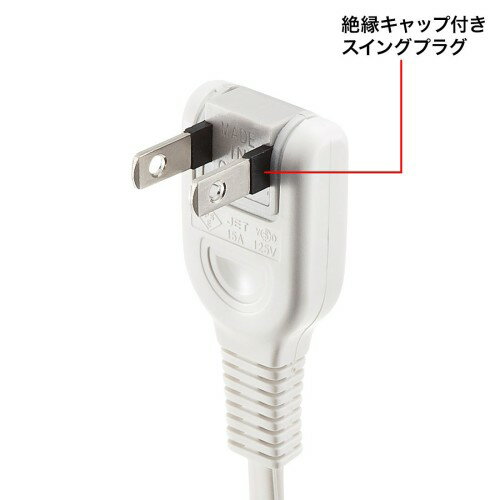 サンワサプライ 電源延長コード 1m TAP-EX2101
