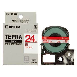【楽天市場】キングジム テプラ・プロ テープカートリッジ 白ラベル 24mm 赤文字 SS24R(1コ入) | 価格比較 - 商品価格ナビ
