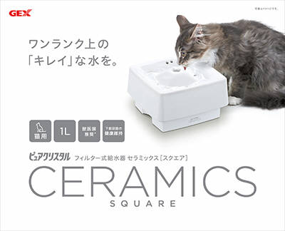 楽天市場】ジェックス GEX ピュアクリスタル セラミックススクエア 猫 