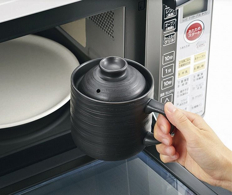 カクセー T-01B 電子レンジ専用炊飯陶器 楽炊御膳 黒(1コ入)