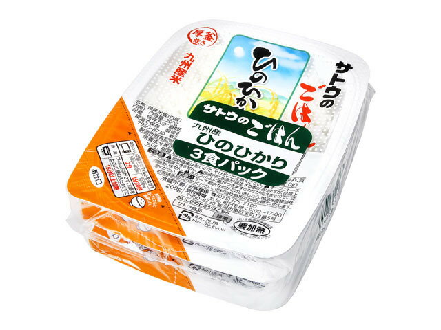 楽天市場 サトウ食品 サトウ食品 サトウのごはん 九州産ひのひかり 3食パック 600g 価格比較 商品価格ナビ