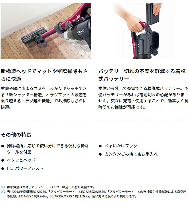 楽天市場】シャープ SHARP RACTIVE Air コードレススティック