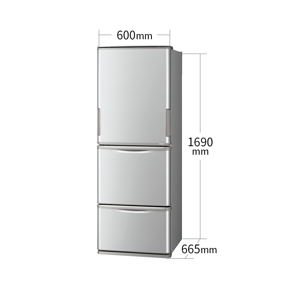 通常-両ドア 2020•年 SHARP 冷蔵庫 SJ-W352F-S 1v6Pp-m20•851040215