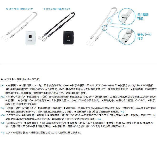 シャープ Sharp Ig Nm1s W ホワイト系 モバイル用イオン発生機 プラズマクラスター