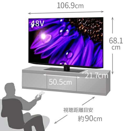 SHARP 48V型 4K有機ELテレビ AQUOS EQ2ライン 4T-C48EQ2