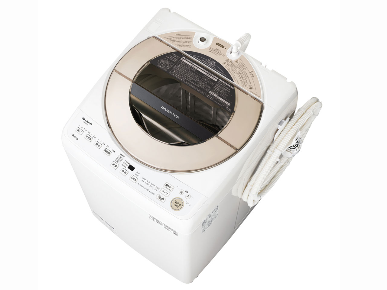 楽天市場】シャープ シャープ ES-T710-W ホワイト系 全自動洗濯機 上 