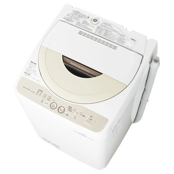 楽天市場】シャープ SHARP 全自動洗濯機 ベージュ系 洗濯4.5kg ES-GE4B 