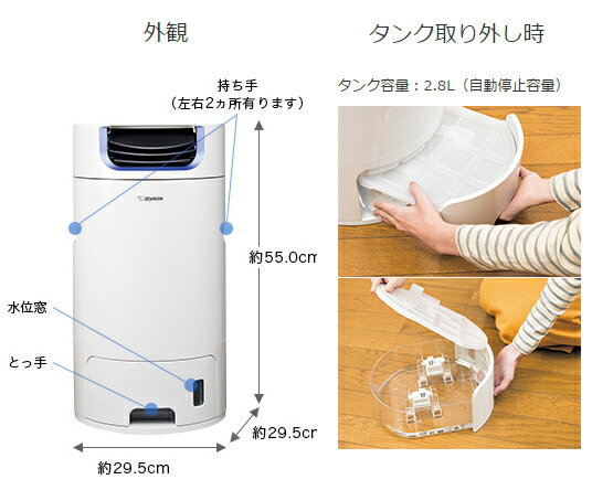 象印　衣類乾燥機　除湿機　RJ-XS70 象印(ZOJIRUSHI) 衣類乾燥除湿機 サーキュレートドライ RJ-XS70