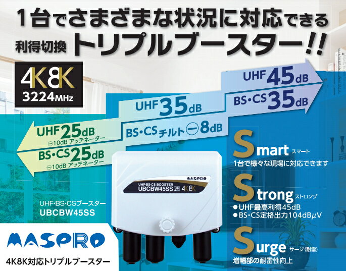 楽天市場】マスプロ電工 MASPRO トリプルブースターUBCBW45SS | 価格